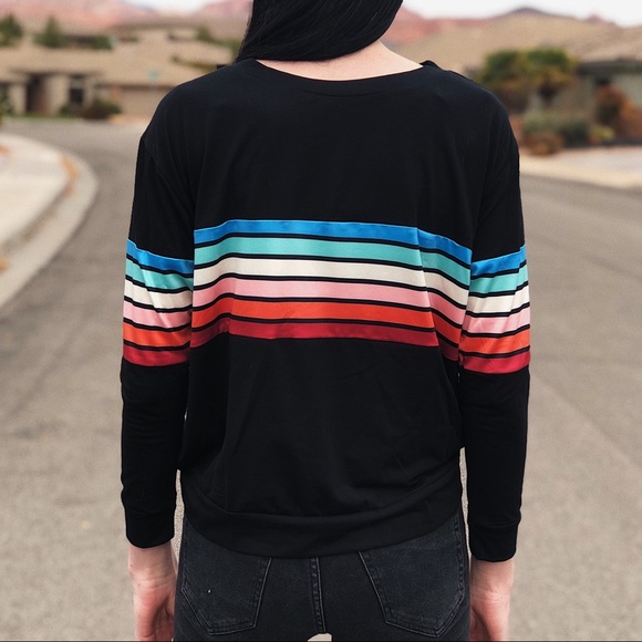 Rainbow Crew Neck Sweater - Picture 3 of 3